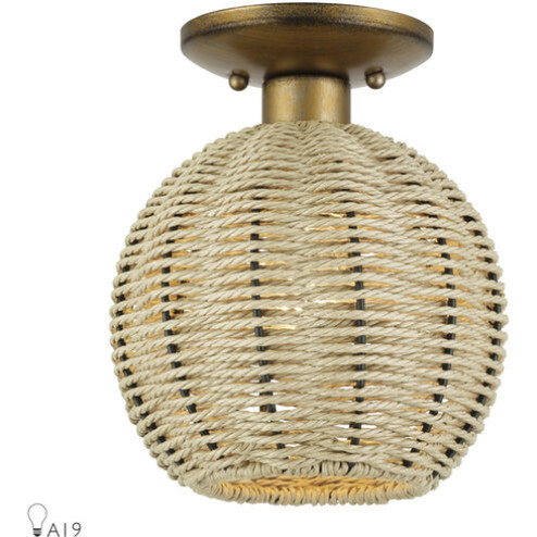 1 Light Antique Gold Leaf Small Semi-Flush (108|60206-48)