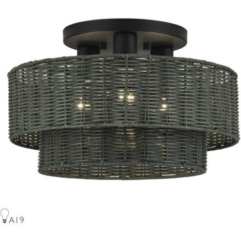 3 Light Black Large Semi-Flush (108|60118-04)