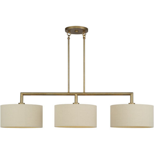 3 Light Antique Gold Leaf Extra Large Linear Chandelier (108|52263-48)