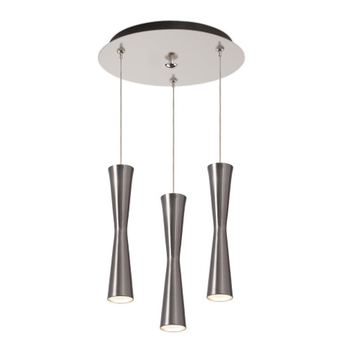 Robson 11-in Brushed Nickel 3-Light Dimmable LED Multi Pendant (461|MP42502BN-03)