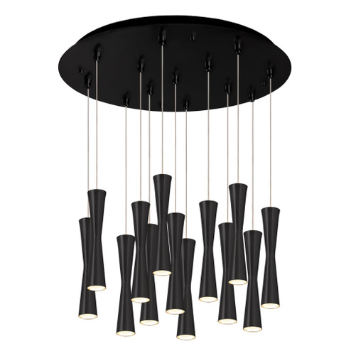 Robson 24-in Black 13-Light Dimmable LED Multi Pendant (461|MP42502BK-13)