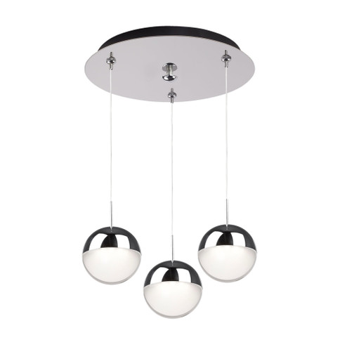 Pluto 12-in Chrome 3-Light Dimmable LED Multi Pendant (461|MP402801CH-03)