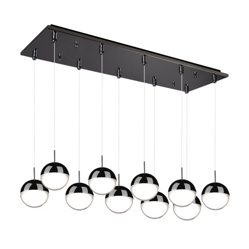 Pluto 27-in Black Chrome 10-Light Dimmable LED Multi Pendant (461|MP402801BC-10)