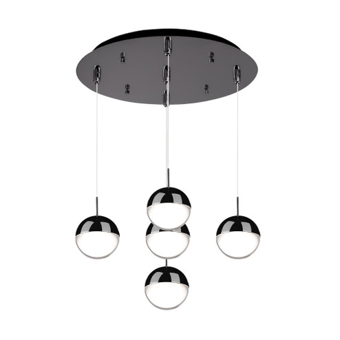 Pluto 14-in Black Chrome 5-Light Multi Pendant (461|MP402801BC-05)