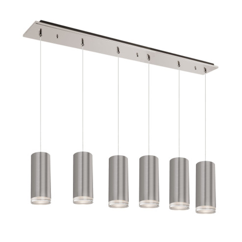 Cameo 42-in Brushed Nickel 6-Light Dimmable LED Multi Pendant (461|MP401432BN-06)