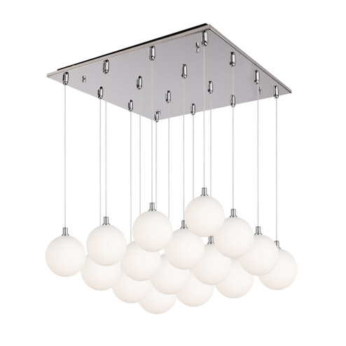 Bolla 21-in Chrome/Opal Glass 16-Light Dimmable LED Multi Pendant (461|MP3106CHOP-16)