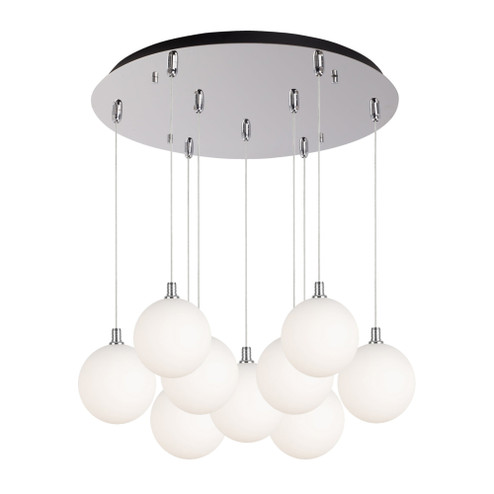Bolla 20-in Chrome/Opal Glass 9-Light Dimmable LED Multi Pendant (461|MP3106CHOP-09)