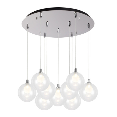Bolla 20-in Chrome 9-Light Dimmable LED Multi Pendant (461|MP3106CH-09)
