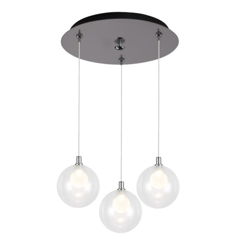 Bolla 12-in Chrome 3-Light Dimmable LED Multi Pendant (461|MP3106CH-03)