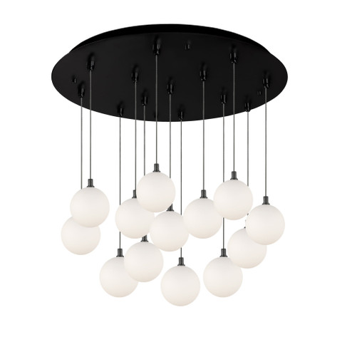 Bolla 25-in Black/Opal Glass 13-Light Dimmable LED Multi Pendant (461|MP3106BKOP-13)