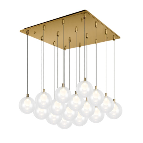 Bolla 21-in Brushed Gold 16-Light Dimmable LED Multi Pendant (461|MP3106BG-16)