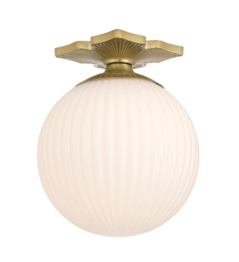 Orly 10'' Aged Brass Semi Flush Mount (205|ORY-1003-AG-WH)