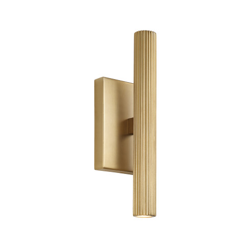 4.5'' W x 12'' H Integrated LED Dual Sconce in Aged Brass with Fluted Texture (42|659022AD)