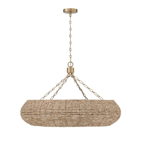 35'' W x 21.75'' H 8-Light Intricate Beaded Chandelier with Handcrafted Wooden Beads (42|459781LFB)