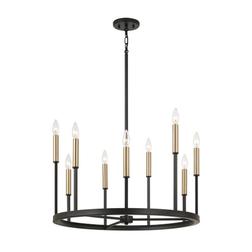26'' W x 24'' H 10-Light Ring Chandelier in Matte Espresso with Clear Glass (42|458381ER)