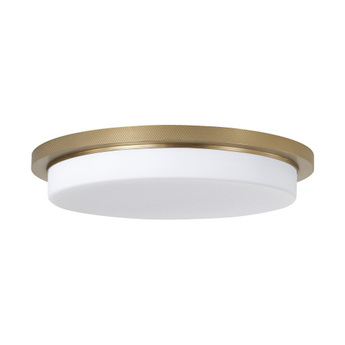 16'' W x 2.5'' H x 16'' Integrated LED Flush Mount in Aged Brass with Knurled Texture and W (42|261311AD)