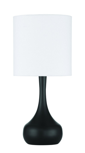 Flat Black with White linen shade table lamp with touch switch (20|86226FB-T)
