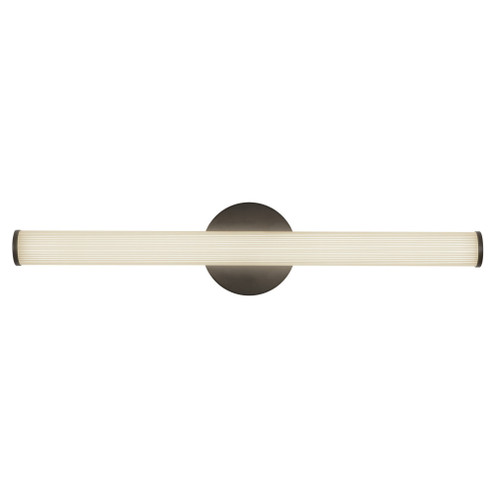 Vire 24-in Black Damp-Rated Dimmable LED Wall/Vanity Light with Ribbed Opal Diffuser (461|WS24-044-BK)