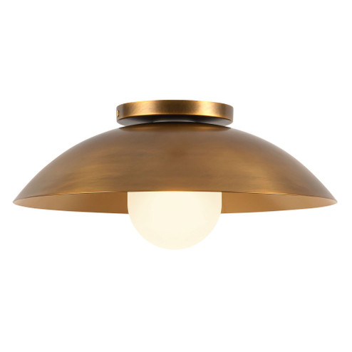 Umbra 14-in Vintage Brass Semi-Flush Mount with Matte Opal Glass Diffuser (461|SF10814-VB/OP)