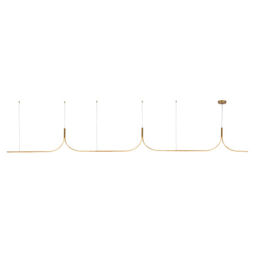 Thread 15-ft Brushed Gold Dimmable LED Linear Pendant with Remote Driver (461|LP17915-BG-UNV-010-RT)