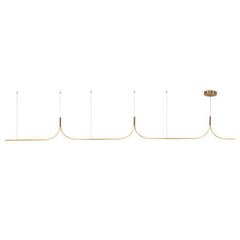 Thread 15-ft Brushed Gold Dimmable LED Linear Pendant (461|LP17915-BG-UNV-010)