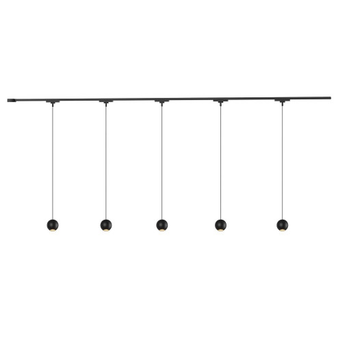 Faria 5 Light Black Dimmable 4000K LED Trilo Track Ceiling Kit (461|TR5C4-P26903-BK)