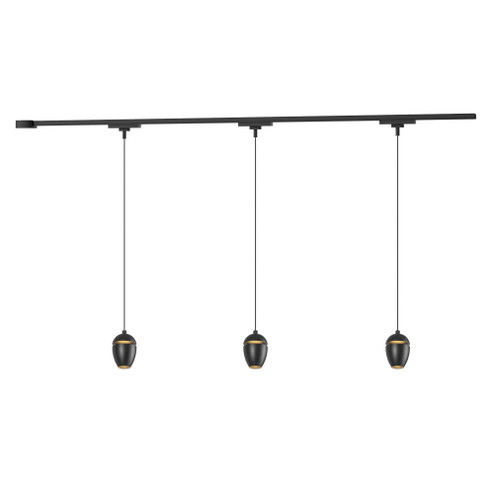 Eloa 38-in Black dimmable LED Trilo Ceiling Kit (461|TR3C-P89703-BK)