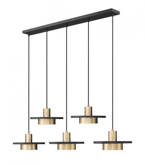 5 Light Linear Chandelier (276|829P12-5L-MB-MGLD-LE)
