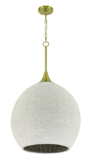 Keira 3 Light Pendant in Satin Brass (White Rope) (20|61393W-SB)