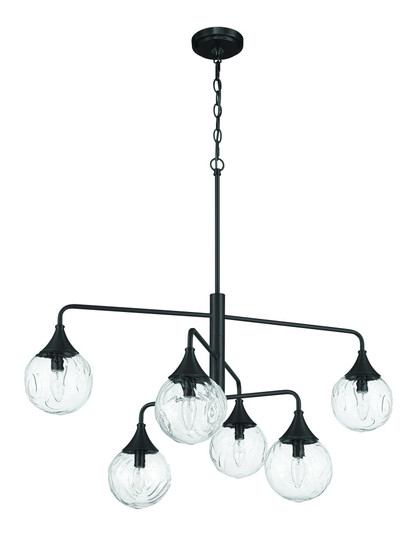 Reflection 6 Light Chandelier in Flat Black (20|61226-FB)