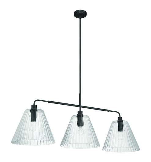 Pleated 4 Light Island in Flat Black (20|61173-FB)
