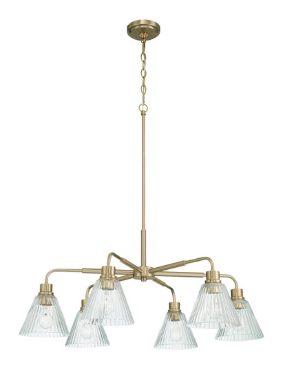Pleated 6 Light Chandelier in Premium Bronze (20|61126-CPZ)