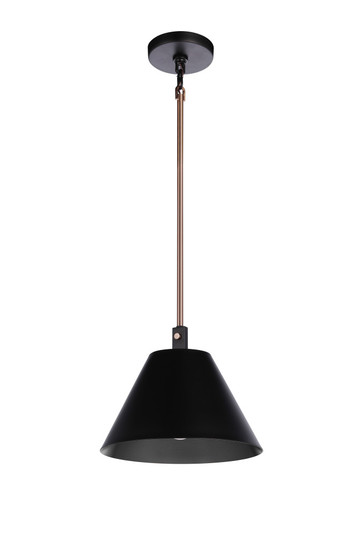 Blake 1 Light Pendant in Flat Black/Satin Brass (20|60991-FBSB)