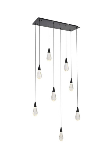 Amora 36 inch Rectangle Crystal Pendant in Black (758|1013D36BK-02CR)