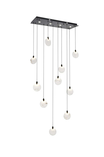 Avery 42 inch Rectangle Alabaster Pendant in Black (758|1012D42BK-11ST)
