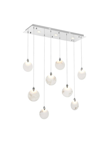Avery 36 inch Rectangle Alabaster Pendant in Chrome (758|1012D36C-11ST)