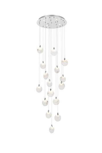 Avery 28 inch Alabaster Pendant in Chrome (758|1012D28C-11ST)