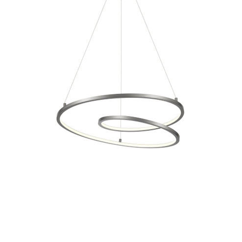 Twist 19-in Silver Dimmable LED Pendant (461|PD11119-AS-UNV)