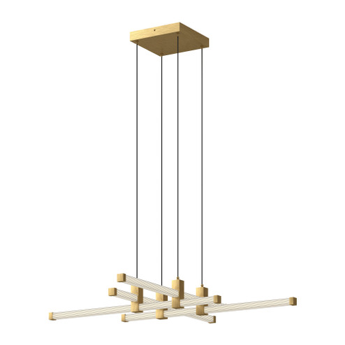 Blade 34-in Gold Dimmable LED Chandelier (461|CH23534-BG-UNV)