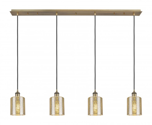 Cobbleskill - 4 Light - 49 inch - Brushed Brass - Linear Pendant (3442|124B-4P-BB-G116)