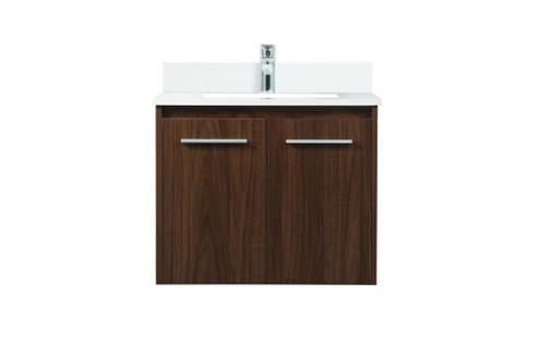 24 inch Single bathroom vanity in walnut with backsplash (758|VF44524MWT-BS)