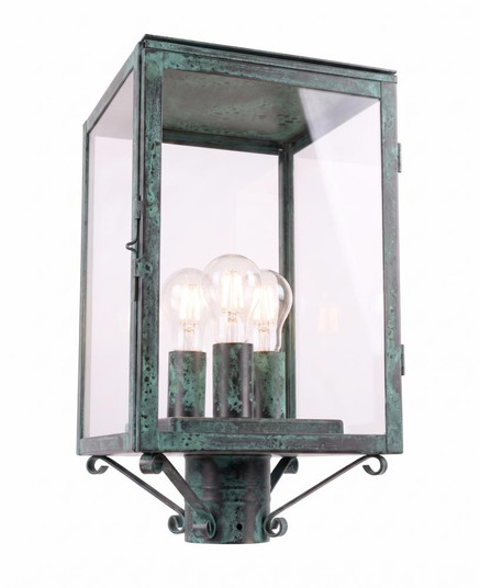Westbrook - 3 Light - 18 inch - Verde Green - Solid Brass - Post Lantern (3442|94510-VG-CL)
