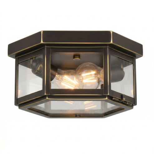 BRASS TRADITIONS - Branford - 2 Light - 11 inch - Bronze - Solid Brass - Semi Flush (3442|91132-BZ-CL)