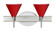 Besa Wall Kani Chrome Ruby Matte 2x40W G9 (127|2SW-5121RM-CR)