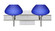 Besa Wall With SQ Canopy Peri Chrome Blue Matte 2x5W LED (127|2SW-541087-LED-CR-SQ)