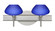 Besa Wall Peri Satin Nickel Blue Matte 2x5W LED (127|2SW-541087-LED-SN)