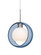 Besa Mana Pendant, Blue/Opal, Satin Nickel Finish, 1x9W LED (127|1JT-MANABL-LED-SN)