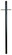 84'' Fluted Direct Burial Post w/ Photocell in Textured Black (20|Z8992-TB)