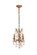 Rosalia 3 Light French Gold Pendant Golden Teak (Smoky) Royal Cut Crystal (758|9203D13FG-GT/RC)