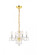 Rococo 4 light Gold Pendant Clear Royal Cut Crystal (758|V7804D15G/RC)